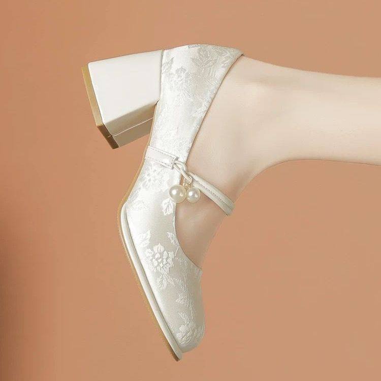 新中式国风玛丽珍单鞋女2025新款春夏配旗袍裙子温柔粗跟高跟鞋子,淘宝优惠券,粉丝福利购,淘宝优惠卷