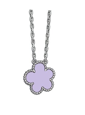 【高版】四叶草单花项链高版本v金梵家红玉髓镭射四叶草18K