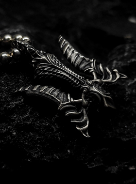 帝骁男纯银925吊坠复古