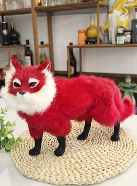 塑料招财可爱室内摆件仿真狐狸