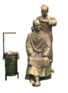 民俗小吃人物雕塑玻璃钢定制仿铜农耕文化景观场景小品公园林摆件