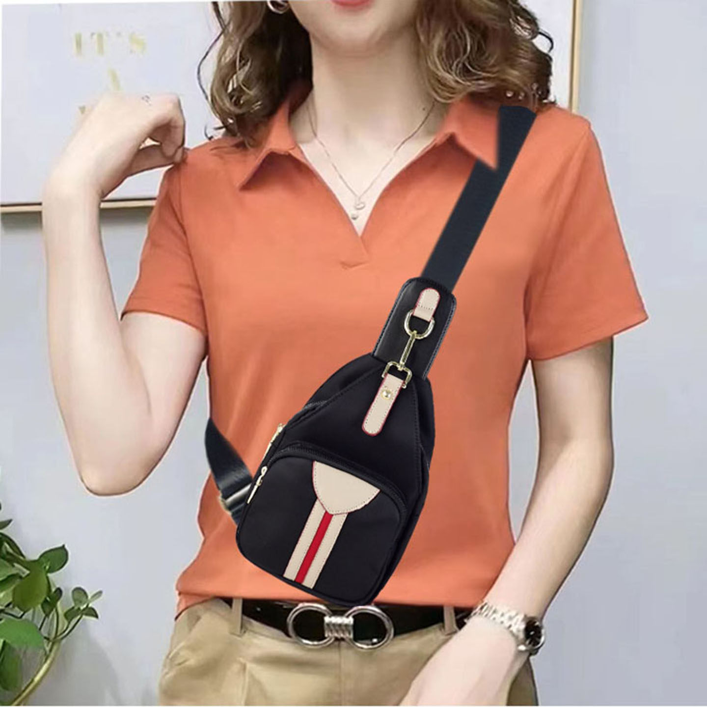 胸包女2025新款女士迷你背包斜挎包帆布休闲女包单肩包运动胸前包,淘宝优惠券,粉丝福利购,淘宝优惠卷