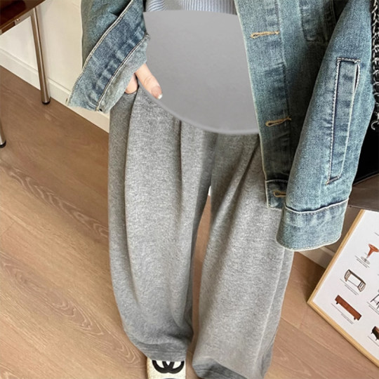 大码孕妇阔腿裤秋冬装2025新款宽松休闲裤300舒适糯米裤长裤200斤