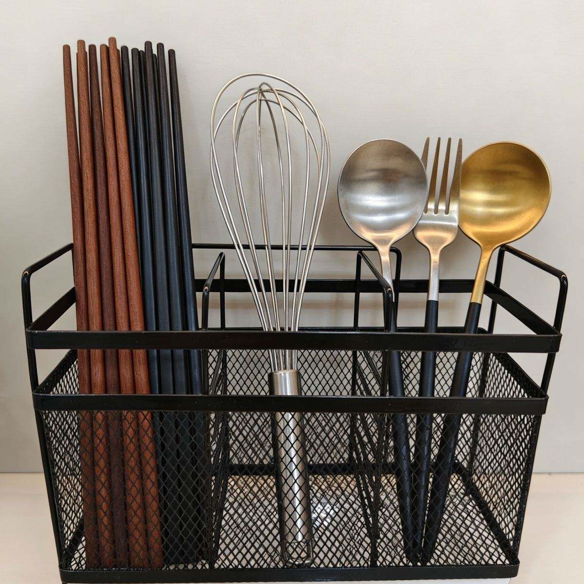 European and American style chopstick storage box household chopstick storage rack kitchen chopstick spoon wall-mounted countertop tube chopstick cage