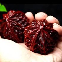 Small leafy purple sandalwood walnut handlebar piece fitness ball handball to play the old man in solid wood health care ball for the elderly