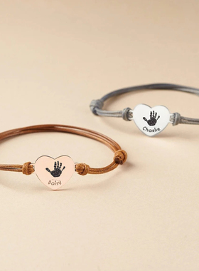 亲子定制照片刻字情侣手绳送给男朋友女朋友闺蜜专属手链两用头绳