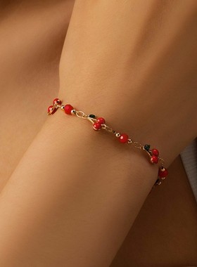 宠爱甜美樱桃手链小清新甜美