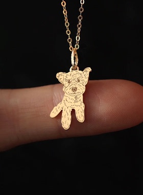 宠物照片定制银饰项链手作小猫咪狗狗小仓鼠宠物头像定制首饰周边