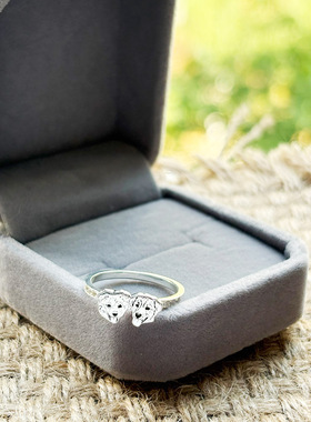 宠物周边定制照片diy戒指猫咪狗狗头像来图私人personalize银ring