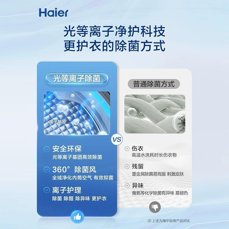 Haier/海尔 XQG100-BD14376LU1精华洗10KG直驱智能投放滚筒洗衣机-图2