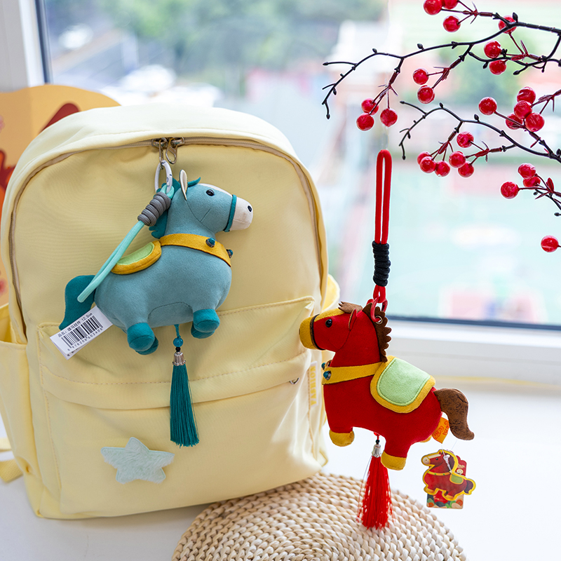 马年吉祥物公仔可爱小马挂件毛绒玩具生肖马钥匙扣包包挂饰礼物送 - 图2