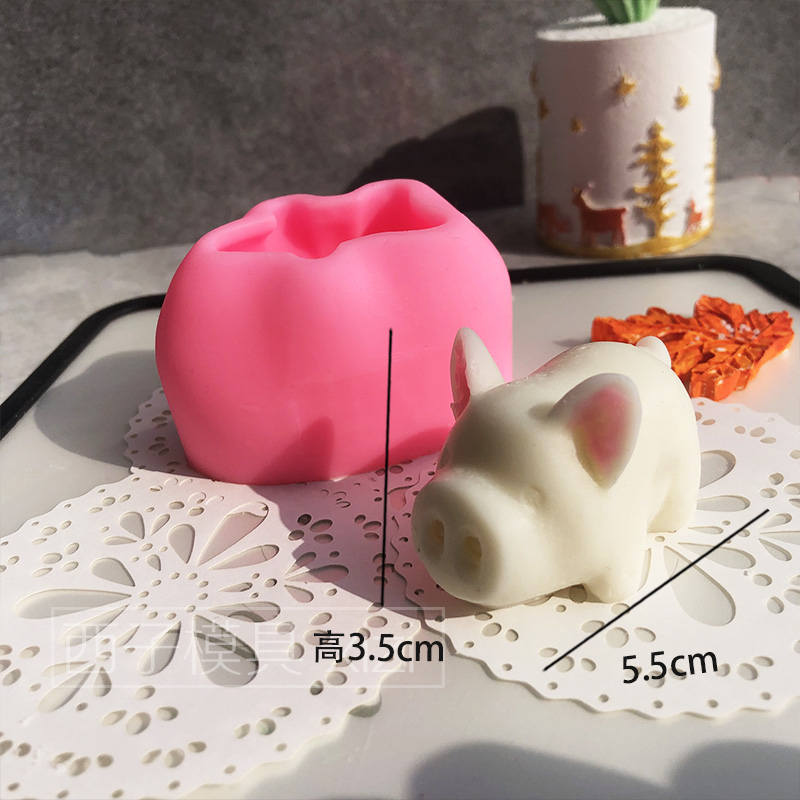小猪小白兔兔子慕斯硅胶模具小羊巧克力蛋糕烘焙布丁果冻钵仔糕模 - 图0