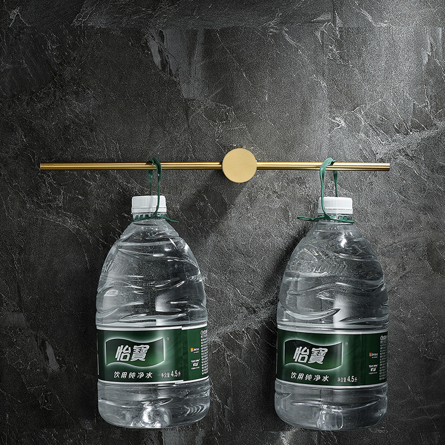 免打孔毛巾架全铜极简轻奢风格卫生间浴室单杆拉丝金毛巾杆拖鞋架,淘宝优惠券,粉丝福利购,淘宝优惠卷