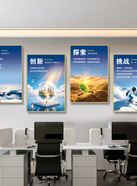 办公室装饰挂画企业文化墙公司励志标语走廊文化展板会议室背景墙