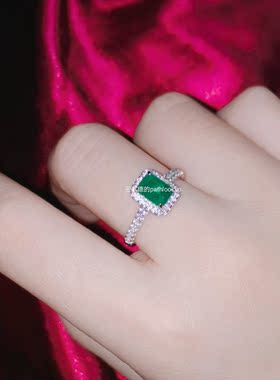 镀18k白金戒指女合成ins水晶轻奢