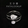 S925 sterling silver heartbeat three-line plain ring