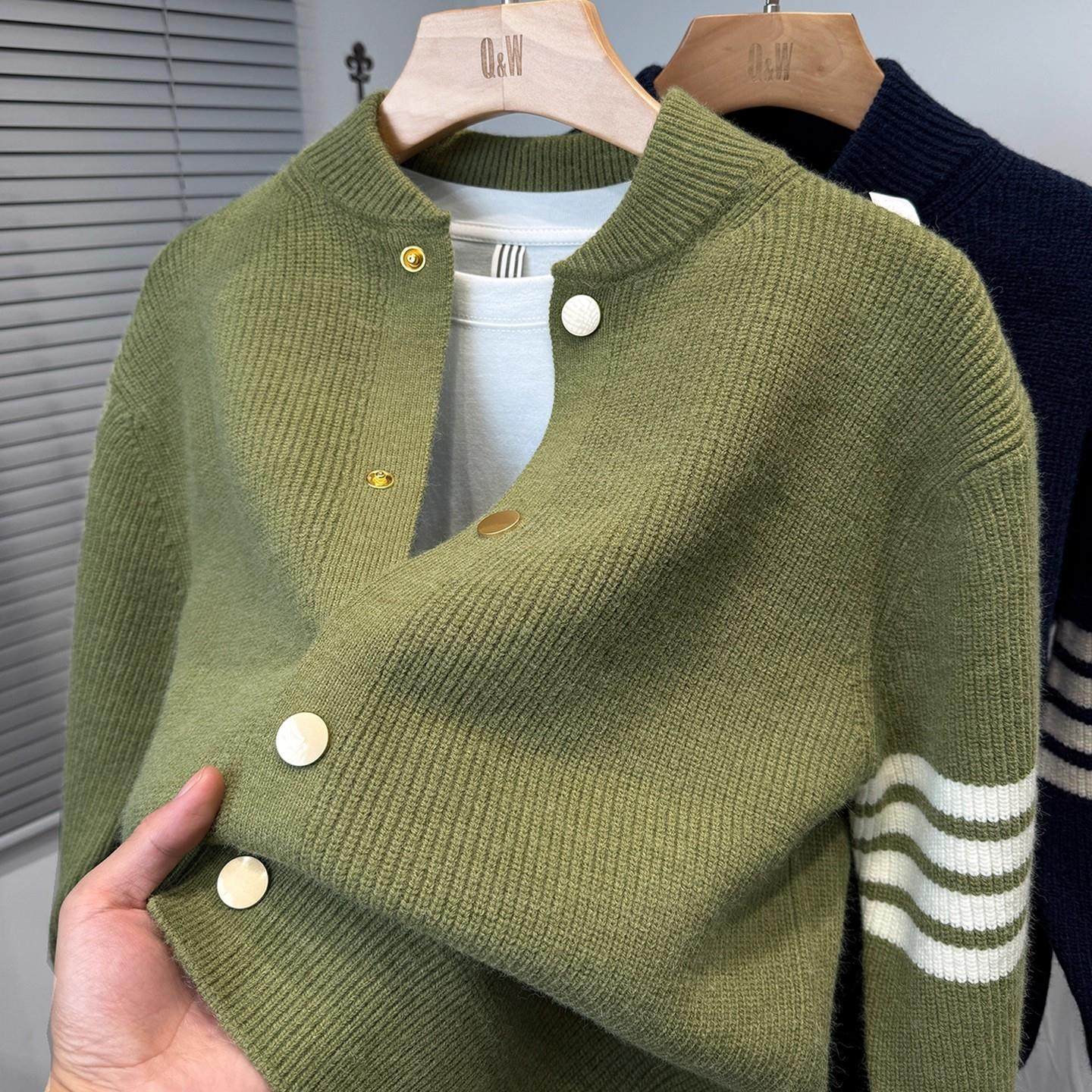 品牌棒球领毛衣外套男装秋冬季加厚韩版休闲tb开衫男针织衫外搭潮,淘宝优惠券,粉丝福利购,淘宝优惠卷