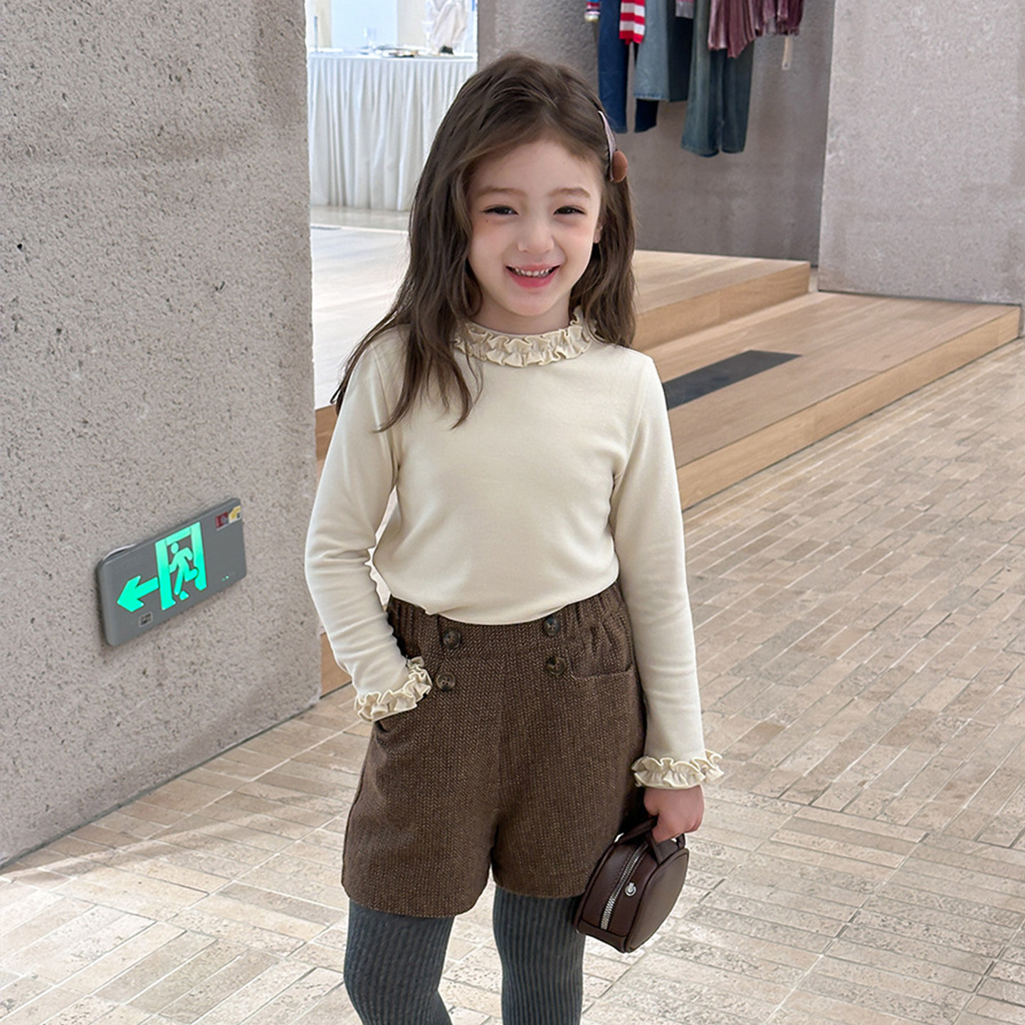 女童花边领打底衫长袖春秋冬儿童米杏色纯棉t恤女孩宝宝加绒内搭,淘宝优惠券,粉丝福利购,淘宝优惠卷