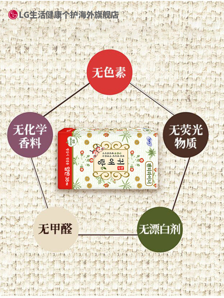 LG官方正品韩国直邮 贵艾朗贵爱娘卫生巾姨妈巾护垫15.5cm38P*3包,淘宝优惠券,粉丝福利购,淘宝优惠卷