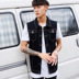 Áo vest nam co giãn cỡ lớn cộng với phân bón để tăng áo sơ mi denim chất béo denim vest không tay - Cực lớn áo nam hàng hiệu Cực lớn
