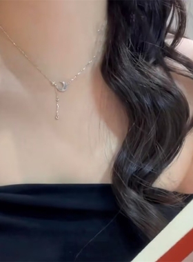 新款月亮星星项链女轻奢小众吊坠