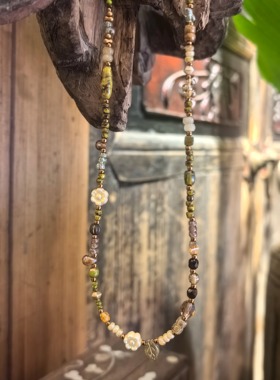 原创饰品复古风绿意盎然项链小众叠戴项链新中式绿色系