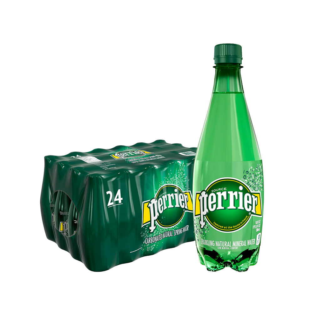 天猫国际进口超市Perrier巴黎水原味含气天然矿泉水气泡水饮用水塑料瓶500ml*240