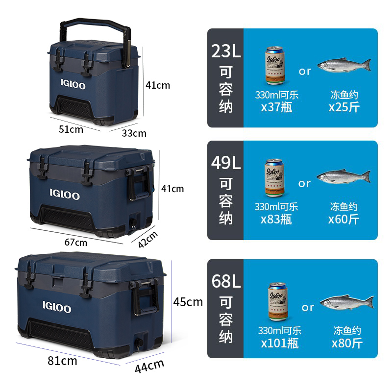 【自营】IGLOO保温箱冷藏箱车载冰箱户外露营冰桶冷冻保鲜海钓箱 - 图1