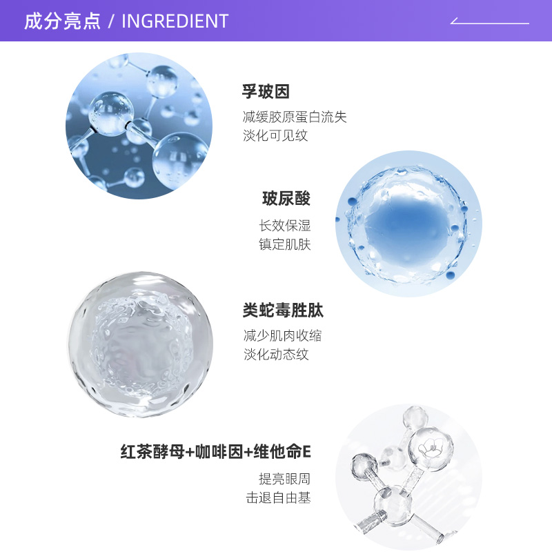 【自营】欧莱雅紫熨斗眼霜玻尿酸保湿紧致淡化细纹 30ml+7.5ml*4 - 图1