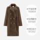 【自营】Petit Bari 环保皮草翻领长款外套大衣 女士加厚毛呢外套