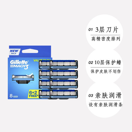 Self-operated Gillette Speed 3 shaver heads 8 pack