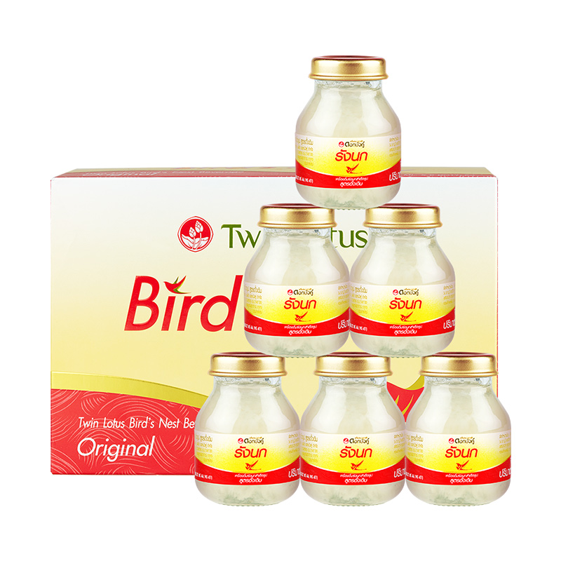 天猫国际进口超市双莲进口冰糖型即食燕窝孕妇营养滋补品75ml*6金丝燕盒装无防腐0