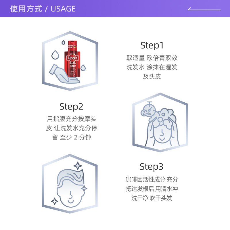 【自营】德国进口Alpecin欧倍青咖啡因防脱去屑洗发水200ml头屑 - 图2