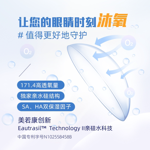 【自营】美若康沐氧日抛硅水凝胶隐形眼镜近视眼镜30片高度数正品 - 图0