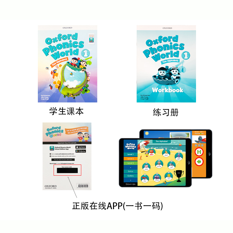 【自营】新版牛津自然拼读教材 Oxford Phonics World 1 2 3 4 5级 幼少儿英语启蒙发音OPW教材 牛津进口原版图书含APP激活码 - 图1