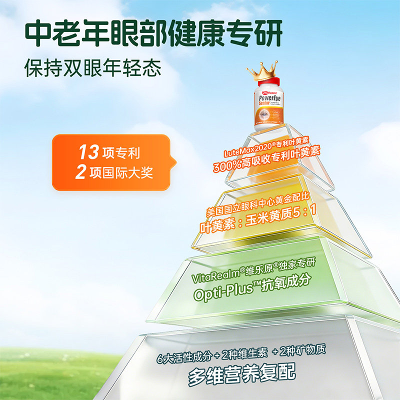 【自营】维乐原中老年高龄叶黄素美国专利缓解青光白内视网护眼