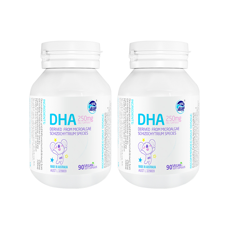 天猫国际进口超市【直营】OZ Good Dairy 澳乐乳DHA藻油胶囊2瓶植物软胶囊90粒/瓶1