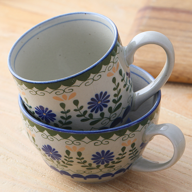 【自营】日本进口美浓烧陶瓷牛奶杯早餐杯马克杯日式茶杯咖啡杯 - 图0