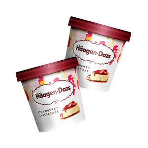 【自营】HAAGENDAZS哈根达斯进口冰激凌草莓芝士蛋糕一大桶装雪糕