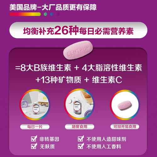 【自营】进口善存复合维生素200粒中老年女维生素c锌叶黄素强自护 - 图2