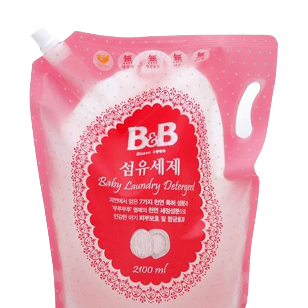 天猫国际进口超市B&B保宁进口洗衣液补充装新生婴儿宝宝洗衣液温和2100ml*4袋1