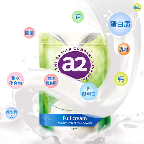 【自营】新西兰a2成人奶粉全脂高蛋白全家营养学生中老年1kg/袋 - 图1