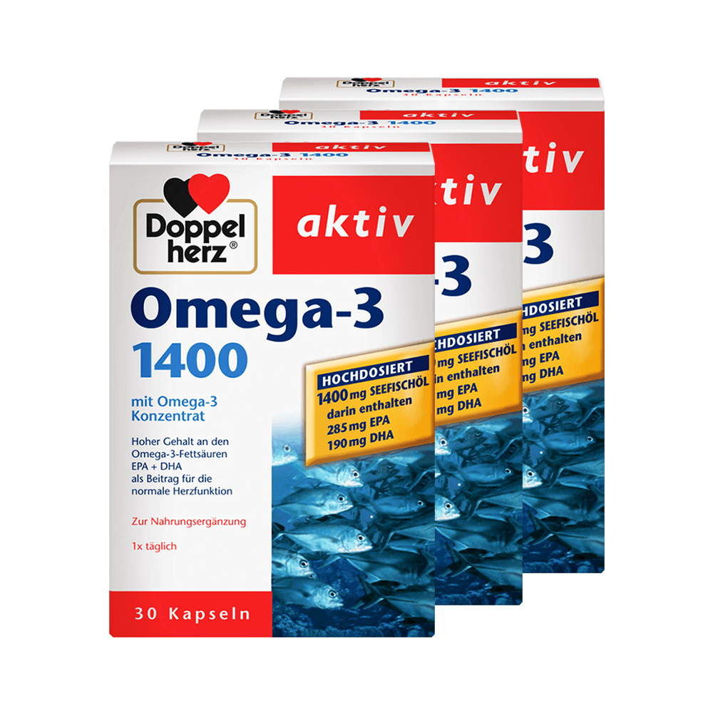 天猫国际进口超市【直营】3盒*德国双心进口深海鱼油软胶囊Omega30粒dha挪威中老年0