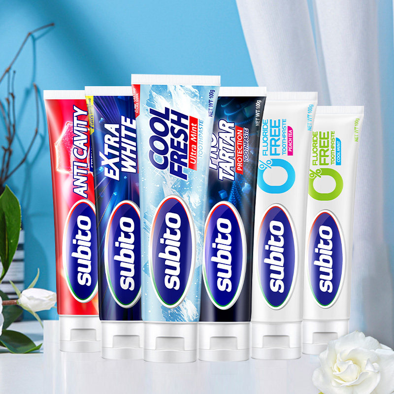 【自营】意大利进口舒比拓安心无氟牙膏成人水果茶香温和不含氟