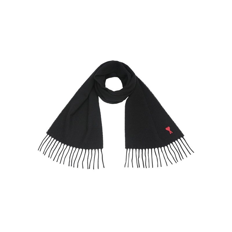 【自营】AMIPARIS男女同款经典小爱心刺绣羊毛流苏围巾披肩深灰色,淘宝优惠券,粉丝福利购,淘宝优惠卷