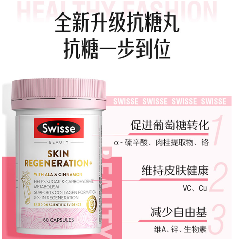 【自营】Swisse抗糖丸胶囊+葡萄籽烟酰胺透亮肌肤