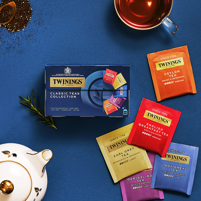 【自营】英国TWININGS川宁欧洲进口茶宁红茶精选5口味20袋茶包