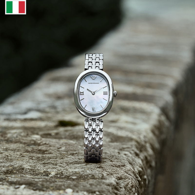 Armani Armani watch women's white moonlight oval fashion temperament advanced quartz AR11706