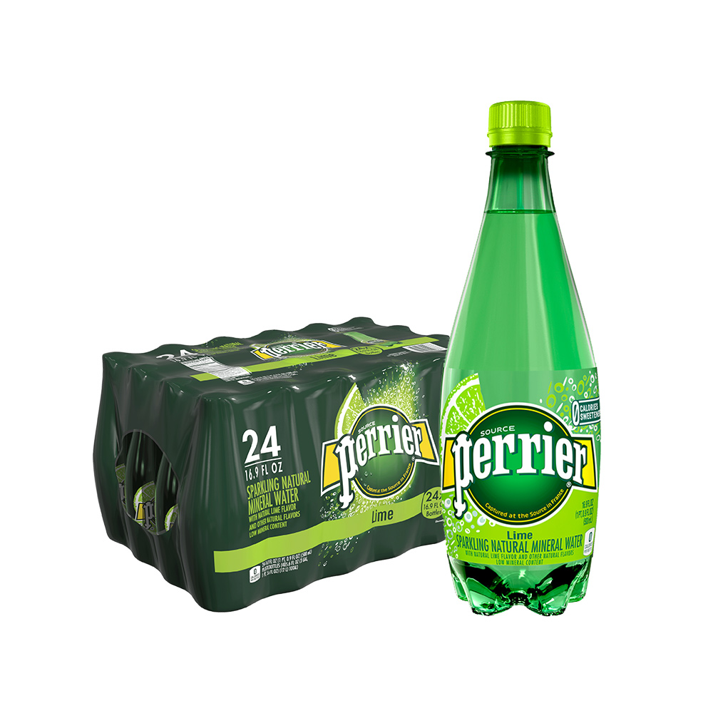 【自营】法国进口Perrier巴黎水青柠矿泉水气泡水饮用水500ML*24 - 图2