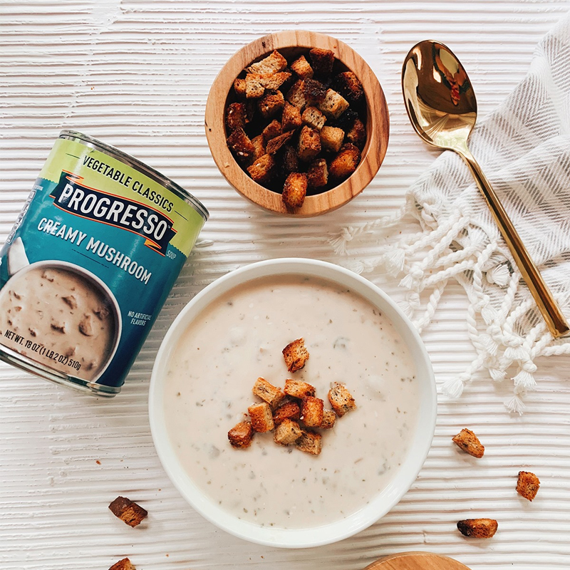 美国原装进口Progresso Soup番茄罗勒汤奶油蘑菇汤西餐速食罐头汤 - 图0